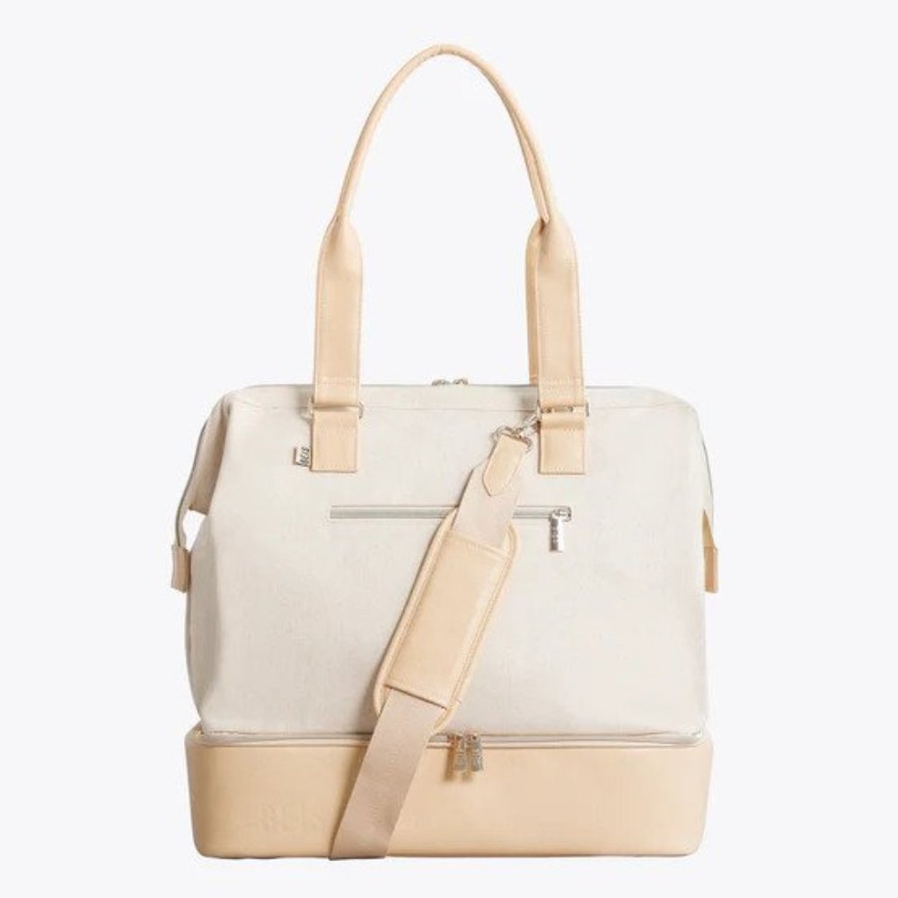 NWT Beis The Mini Weekender Travel Bag in Beige